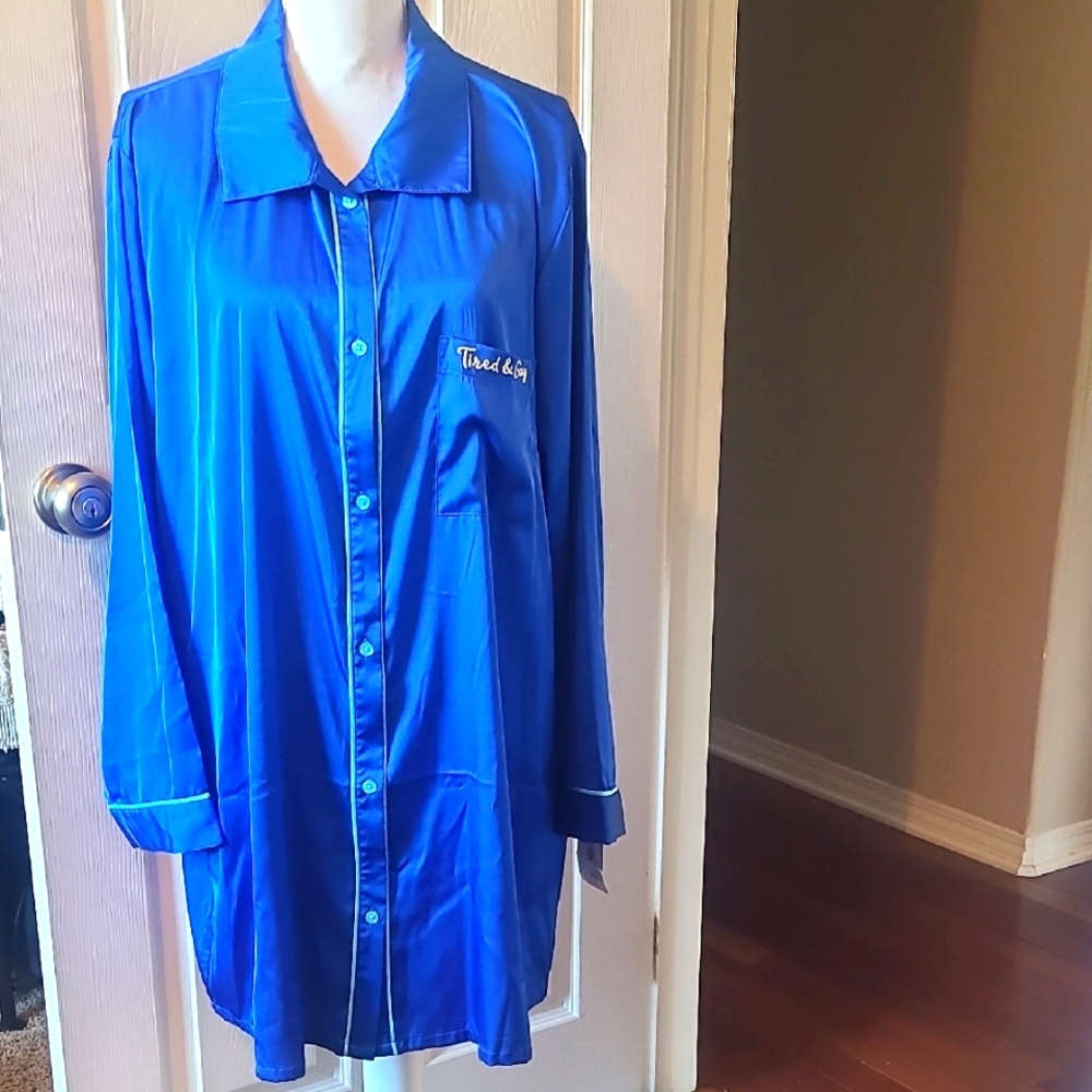 TARGET PRIDE * Tired & Gay Royal Blue Nightshirt